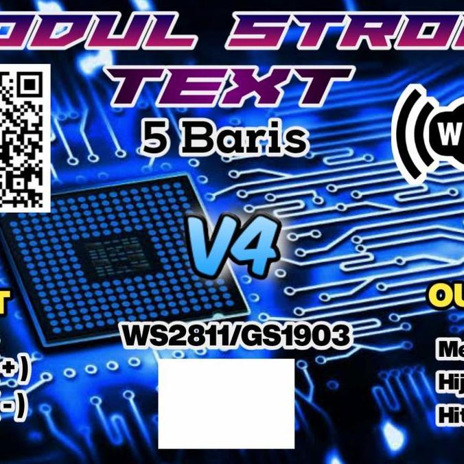 // Modul Strobo Text Wifi 5 Baris Versi 4 //
