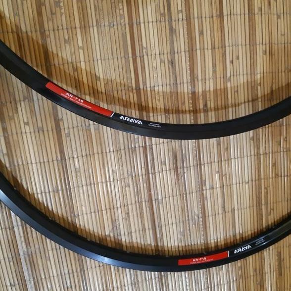 ERLONALIPEDIA VELG RIMS FIXIE ROADBIKE 700C FV 32 & 36 HOLE FULL BLACK & BLACK CNC . DOUBLE WALL. AR