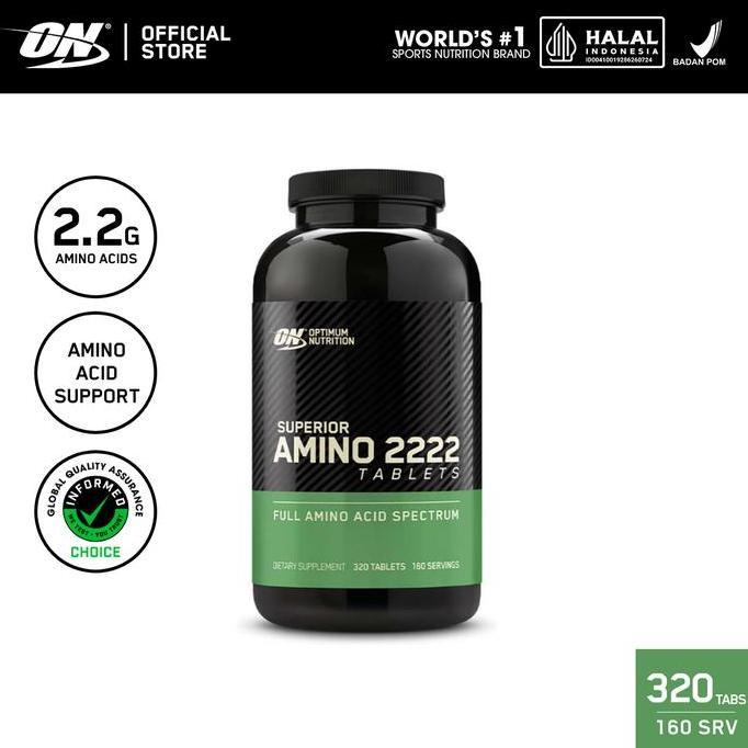 Optimum Nutrition Superior Amino 2222 - Suplemen / Gym  / Asam Amino / Kapsul