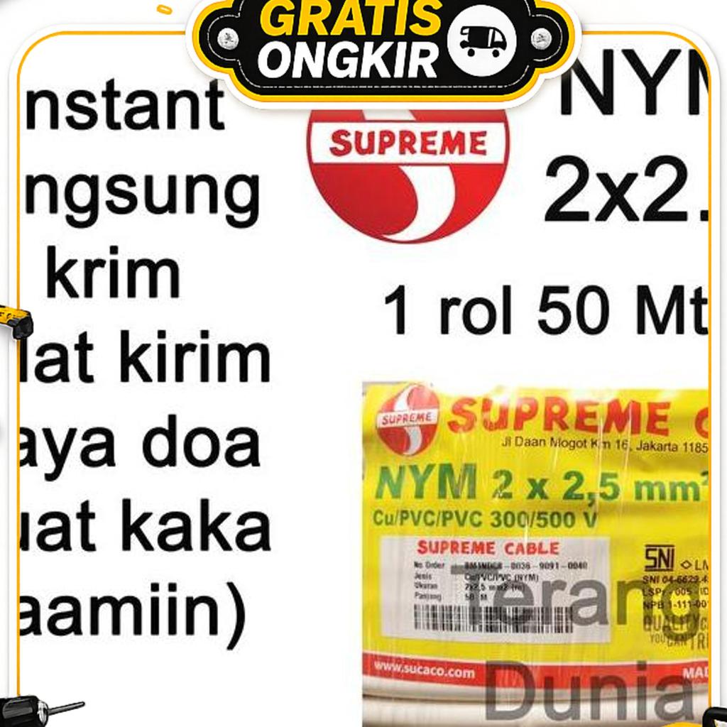Kabel Supreme 2X2.5 1Rol Kabel 2X2.5 Supreme 1 Rol Supreme 2X2.5 1Rol 50Meter Kabel Tunggal Supreme 