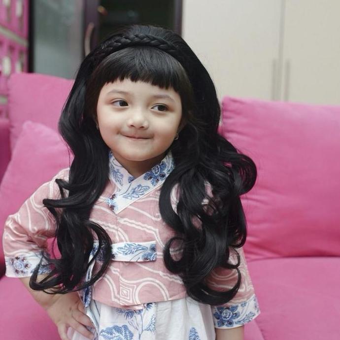 AEGYOSHOPPE - H022 Wig Bando Korea Kepang 60 CM, Rambut Palsu Setengah Kepala dengan Bando, Fiber Je