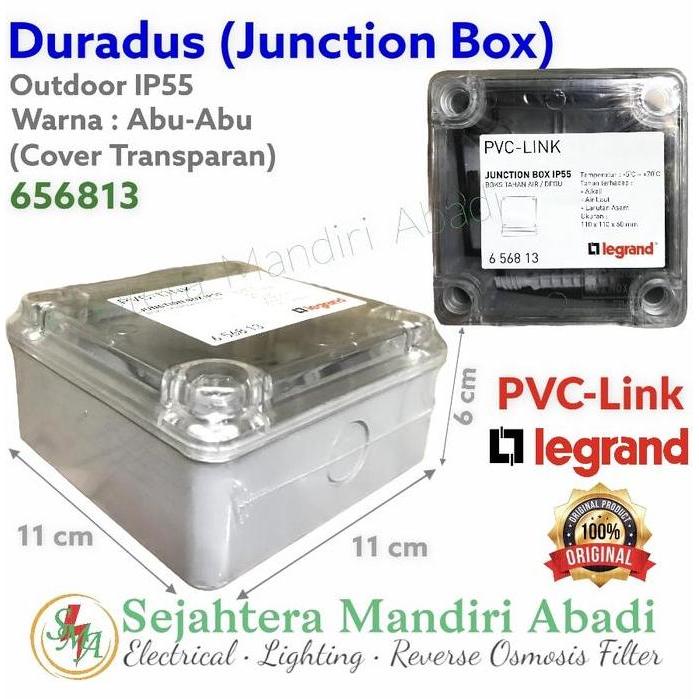 Duradus Legrand 110x110x60 Abu Transparan PVC-Link Junction Box IP55