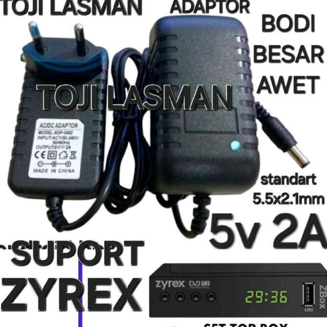 ( ADAPTOR STB SET TOP BOX BOK 5V 2A ) ADAPTER  COLOKAN PSU TRAVO POWER SUPPLY ZIREX ZBOX Z  ANDROID 