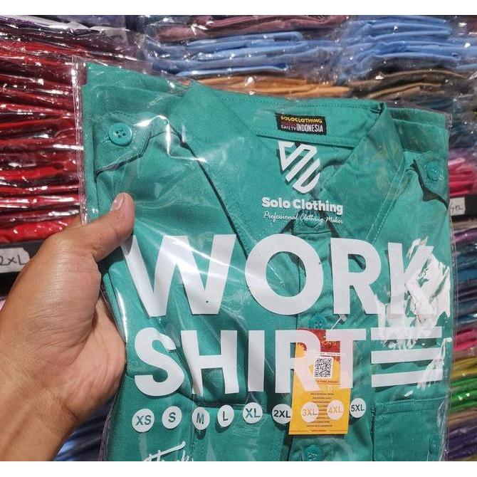 KEMEJA POLOS / baju lapangan/ outdoor/ PDL/ PDH, tactical, formal panjang merah bata, hijau tosca, m