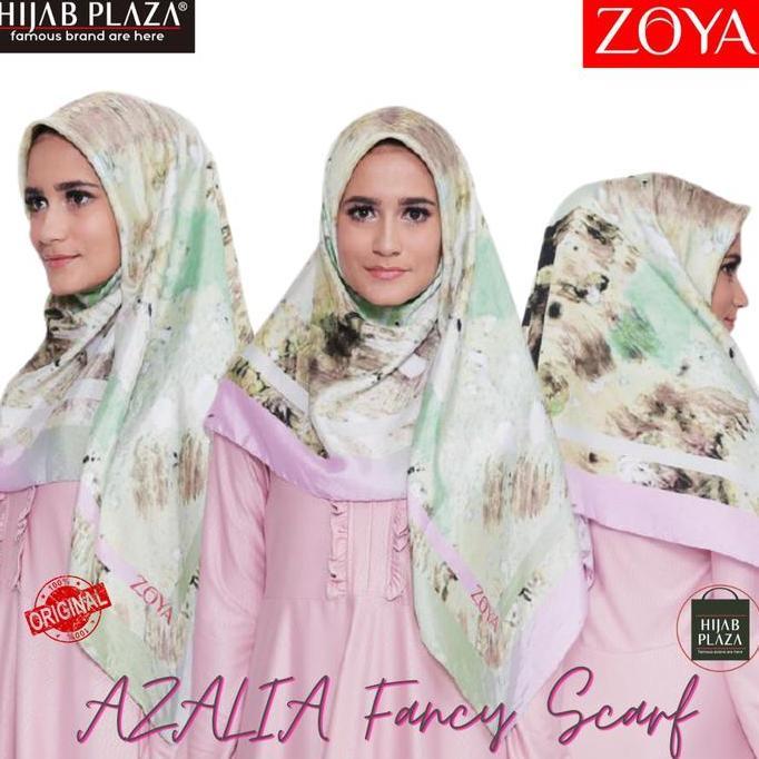 [CUCI GUDANG] Hijab Jilbab/Kerudung Segi Empat Zoya Azalia Fancy Scarf Satin Premium