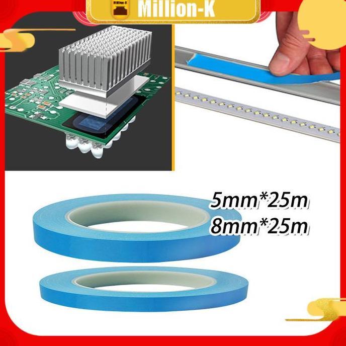 QYUISHOP 25 Meter High Temperature Resistant Tape / Double Sided Thermal Tape / Perekat Heatsink