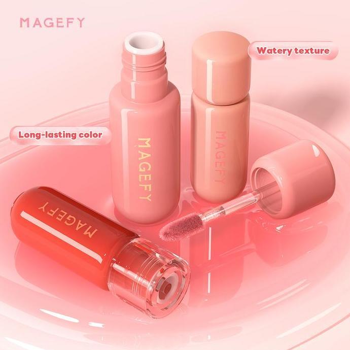 MAGEFY Dewy Tint Lip Gloss Kissproof, Melembapkan, Ringan & Tahan Lama