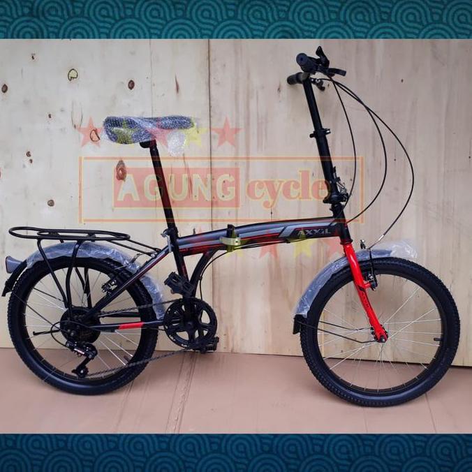 Promo INSTANT SEPEDA LIPAT AXXIL 20 7 SPEED BY FORWARD BONCENGAN BAGASI Diskon