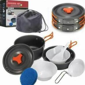 Terbaik [BISA COD] Alat Masak Panci & Kompor Mawar Kemping Gunung. Camping Stove & Cooking Set Outdo