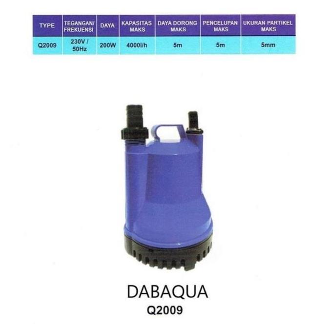 Pompa Air Celup Dabaqua Q2009 Kuras Tandon, Kolam Ikan, Banjir Terbaru 