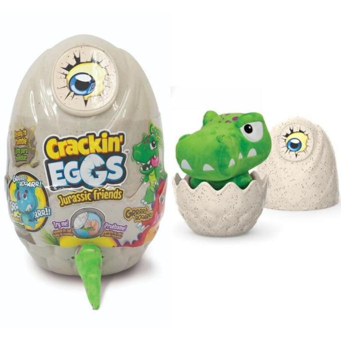 BM- Boneka Plush Dino Crackin Egg Jurassic Lava Ice Meteor Suara dan Getar