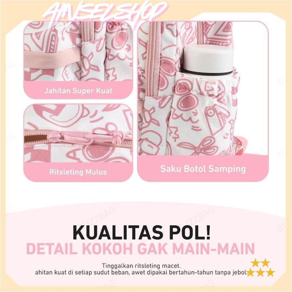 BUZZBAG - Tas sekolah pink aesthetic school bag aesthetic tas sekolah tas ransel laptop Sale