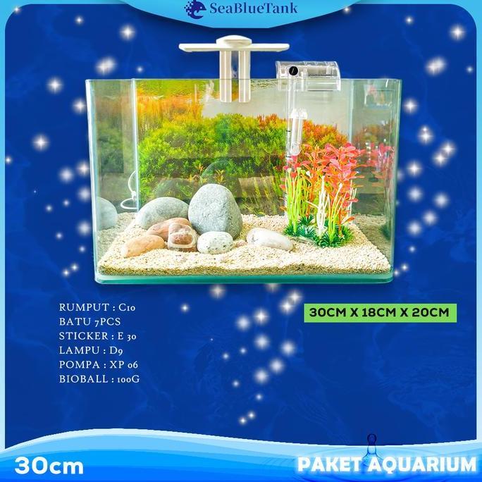 SBT AQUARIUM PAKET 30 CM / AQUARIUM MELENGKUNG / AQUASCAPE / AQUARIUM BENING