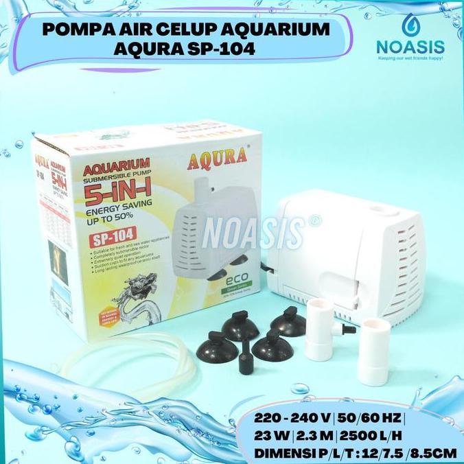 AQURA Pompa Air Celup Aquarium AQURA sp 104 Sp - 104 23 W 2500 Litter