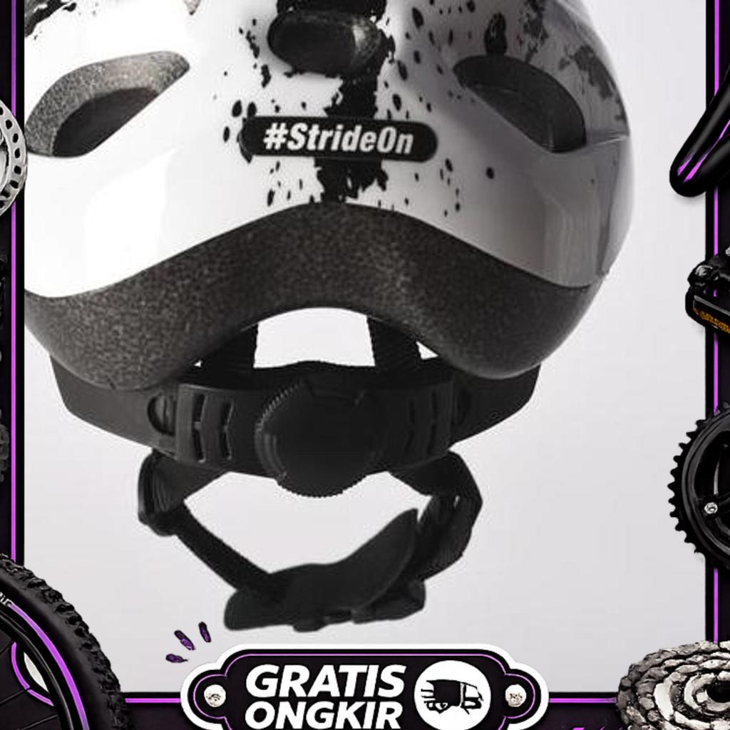 Helm Anak Sepeda Pushbike - Strider - Splash Helmet - Black White