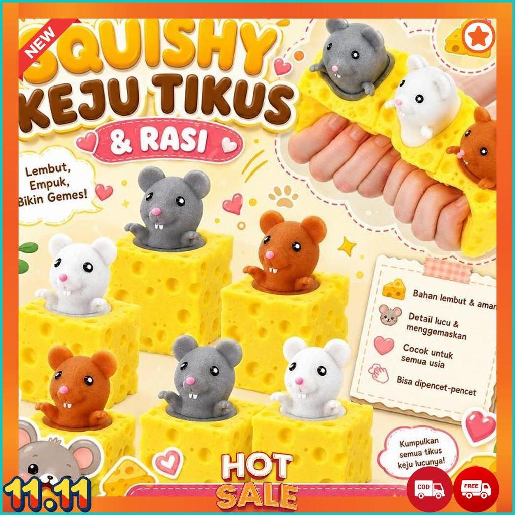 MAINAN KARET SILIKON KEJU TIKUS / MAINAN TIKUS KEJU KARET SILIKON discoveryseller