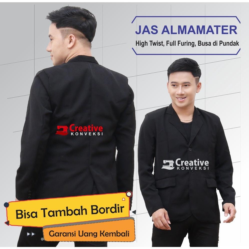 NEW JAS BLAZER HITAM FULL FURING JAS HITAM POLOS FORMAL / JAS WISUDA / JAS ALMAMATER SERAGAM PONDOK 