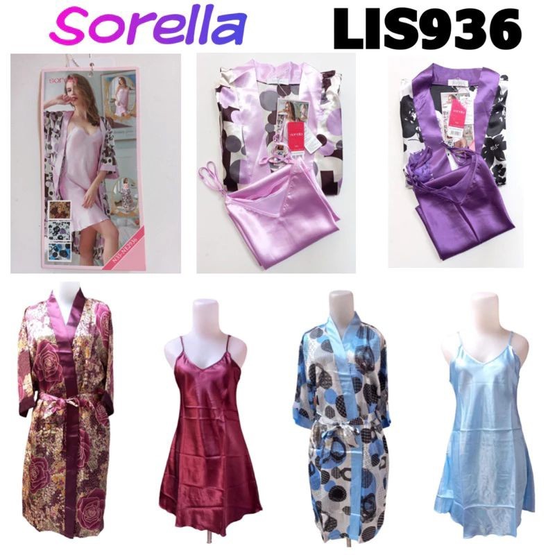 [HARGA NORMAL 450 RIBU] LINGERIE KIMONO SORELLA Y PAJAMAS BAHAN SATIN HALUS ADEM SIZE FREE FIT M DAN
