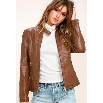 HOT DEALS Jaket semi kulit sintetis wanita cewe model korea seksi untuk naik motor dan kerja murah