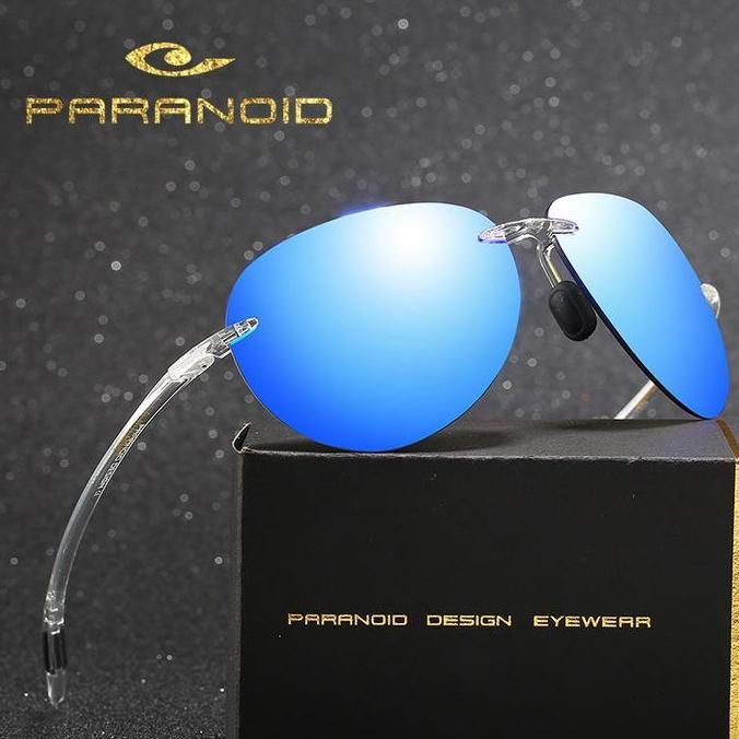 Kacamata Lensa paranoid Sunglasses classic klasik pria HD polarized fullset  Eyewear Plastik Blue