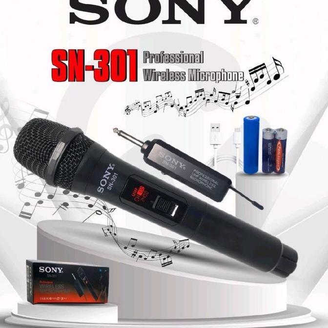 Mic Microphone Mikrofon Wireless SONY SN 301 (1 Mic) SN 302 (2 Mic) Microhone Mic Mikrofon Tanpa Kab