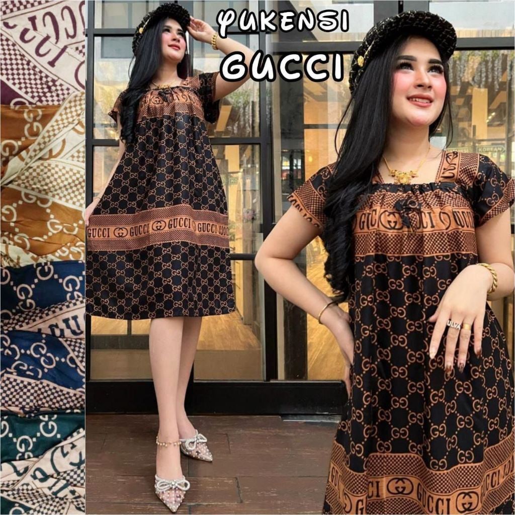 Bisa Pilih Warna Daster Yukensi Jumbo Kerut Dada Lengan Pendek Ld 130cm