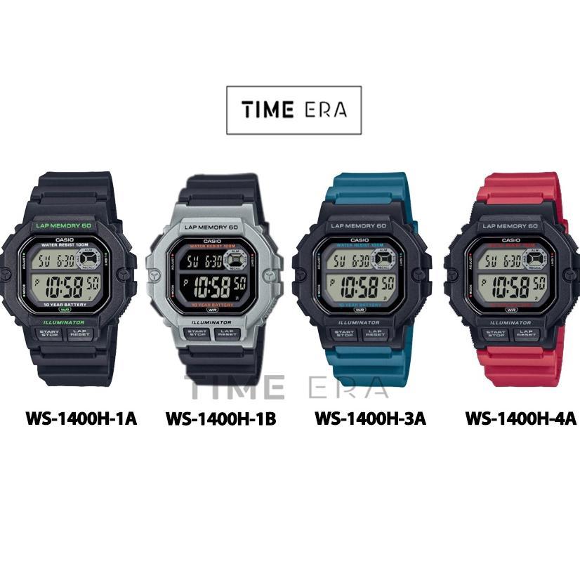 Casio General WS1400H-1A 3A / WS-1400H-1B 4A Jam Tangan Pria Lap Memory 60 Digital Karet
