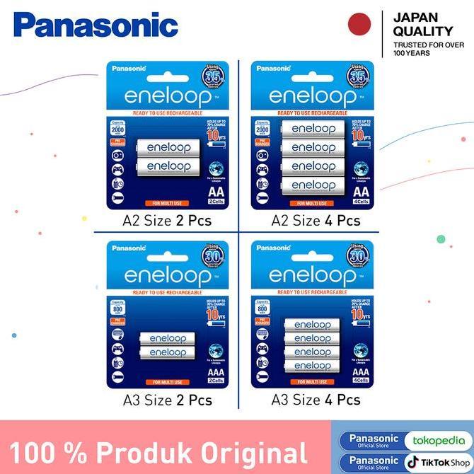 DEAL TERBAIK - Panasonic Eneloop Baterai Rechargeable AA (A2) | AAA (A3) Eneloop Battery Rechargeabl