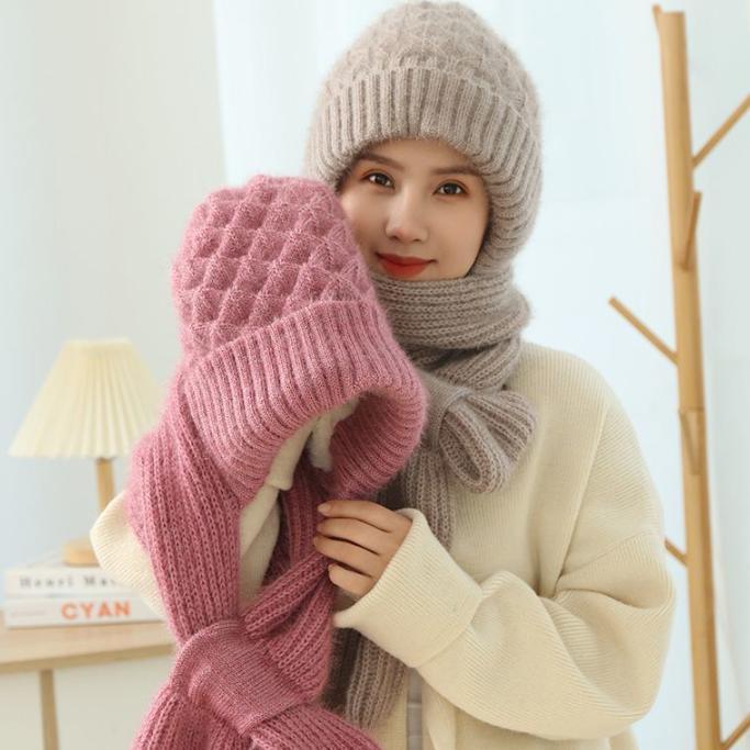 Topi Kupluk Syal Wanita Musim Dingin Bisa Jadi Hijab