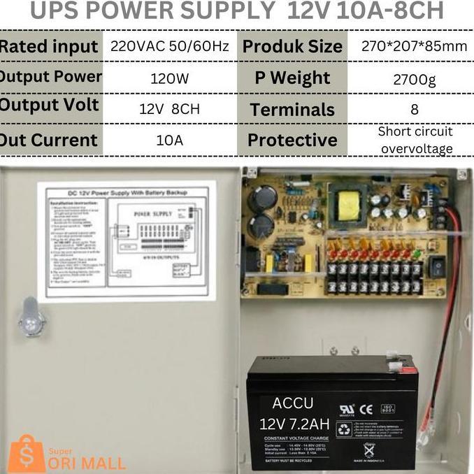 POWER SUPPLY UPS 12V 5A / 12V 10A / 12V 20A - POWER SUPPLY BACK UP CCTV DAN DVR PSU UPS