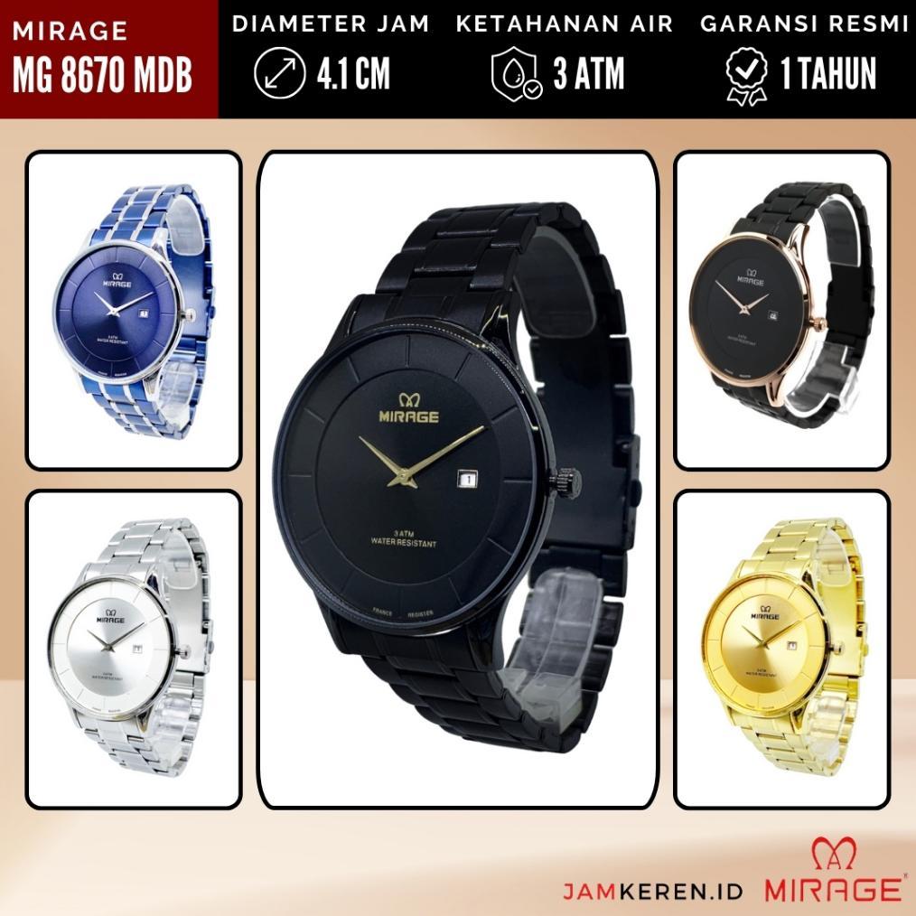 Jam Tangan | Jam Tangan Pria Original 100% | Mirage 8670 M Stainless Tipis Anti Air Original Garansi