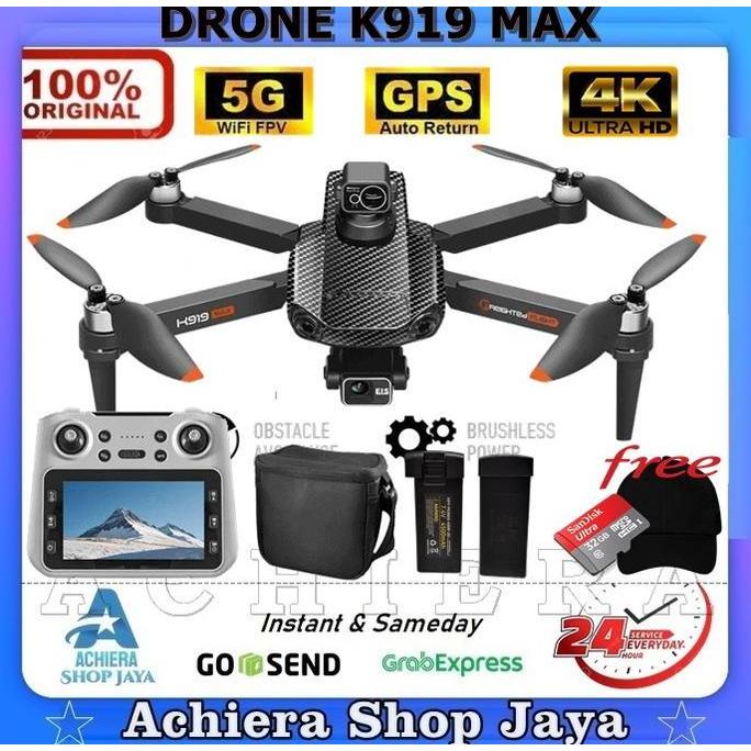 New !! K919 Max Drone Gps 4K Hd Dual Camera 360 Obstacle Avoidance Fpv Quadcopter With Screen Remote