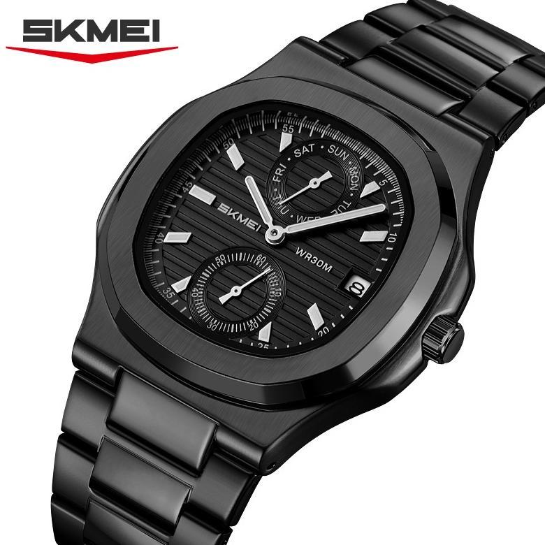 SKMEI 2423 Jam Tangan Pria Analog Chronograph Tali Stainless Steel WATCHKITE WKOS