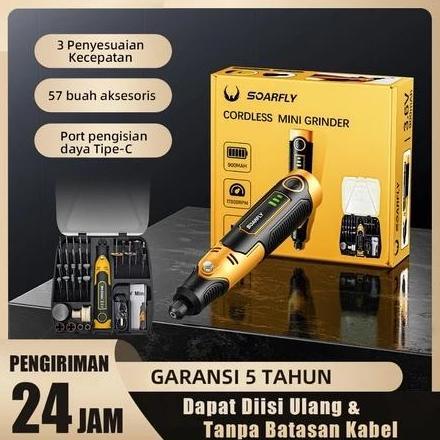 SHIOZENG Gajian Sale Ramadan16000r/ min Bor mini penggiling 3 gigipenyesuaian mesin ukiran poles ger