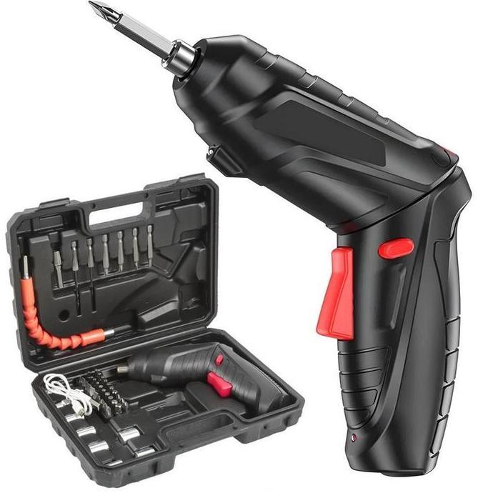 SHIOZENG Set Lengkap Obeng Listrik / Mesin Bor Listrik Bor Baterai Tangan Tanpa Kabel Cordless Screw