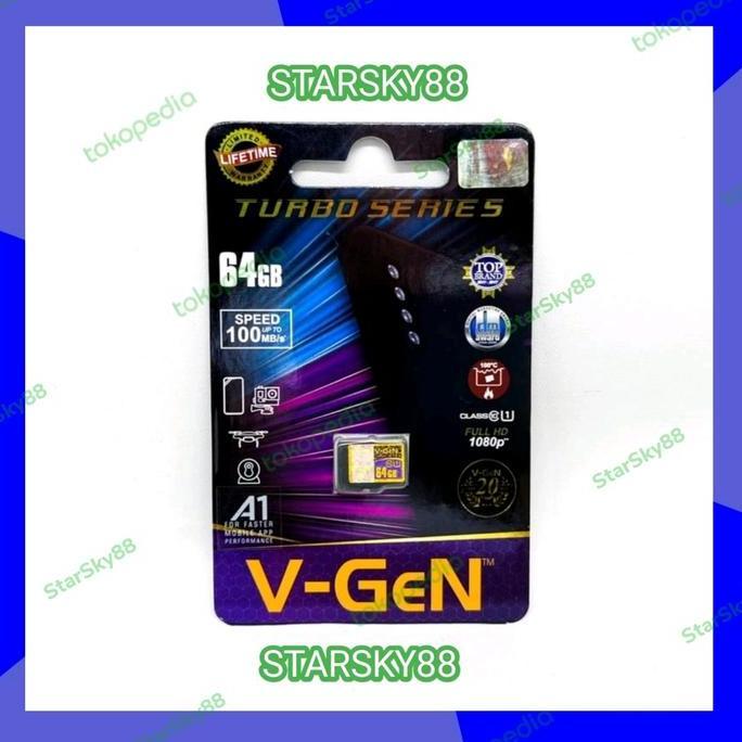 MicroSD V-Gen Turbo 64GB Class 10 Memori Card Micro SD V-Gen