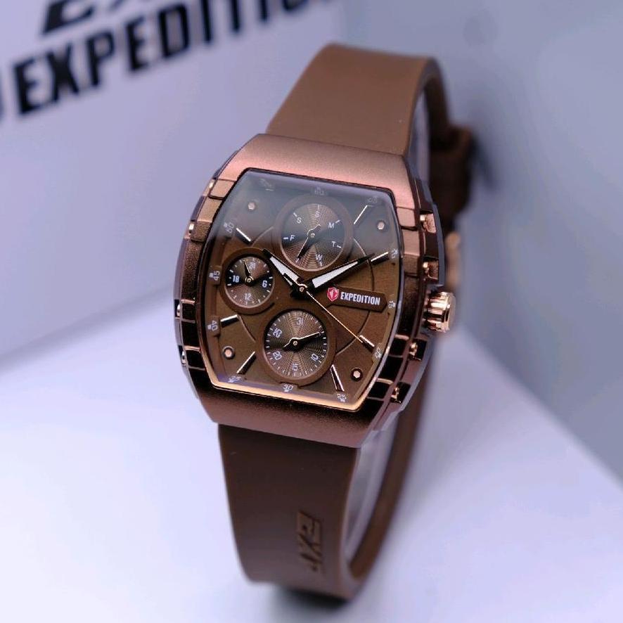 ORIGINAL Jam Tangan Wanita Expedition E 6782 / E6782 / 6618 /6814 Garansi 1 Tahun - Tali Rubber
