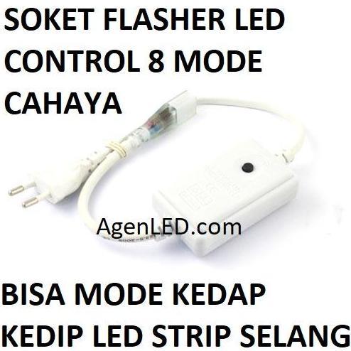 Raizo- Flasher Led Strip Selang 5050 Smd 2 Jalur Pin Soket Lampu Kontroler Fl