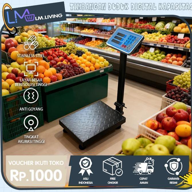 SPESIAL HARI INI - LM timbangan duduk digital kapasitas 150kg/300kg electrik platform Heavy Duty sca
