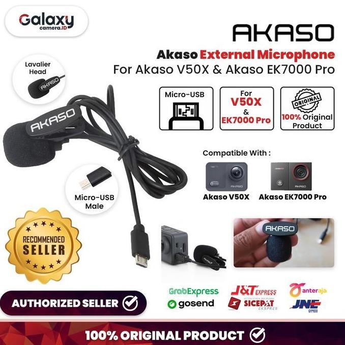 HARGA TERBAIK - Akaso External Microphone USB For Akaso V50X & EK7000 Pro Mic Original