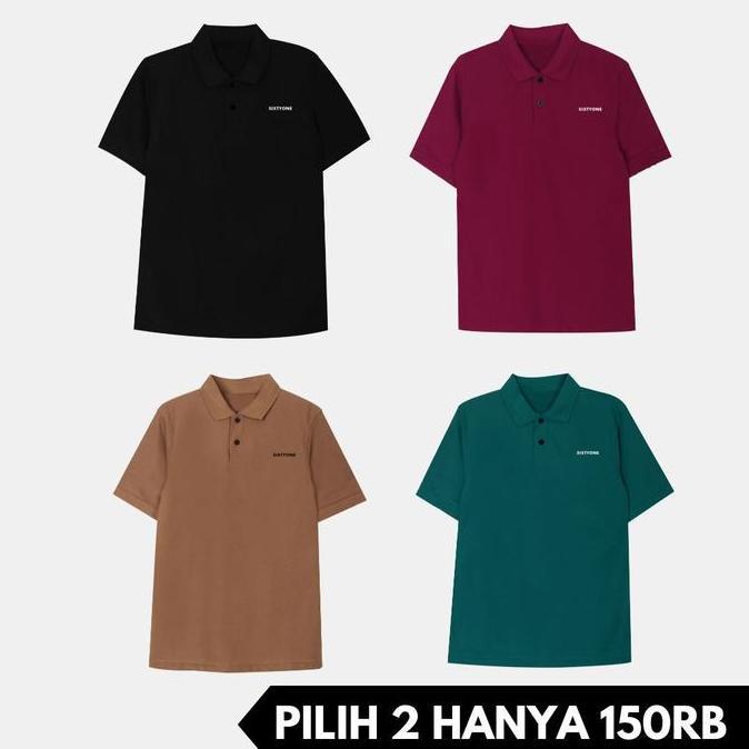 Number 61 Atasan Pria Polo Kerah Kaos Baju Basic Unisex