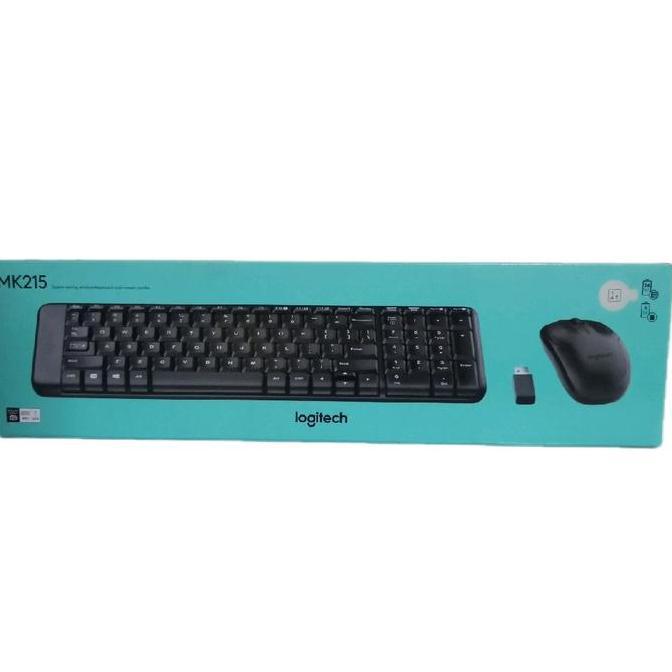 Logitech MK 215 mk215 Wireless Combo Keyboard & Mouse Hitam garansi