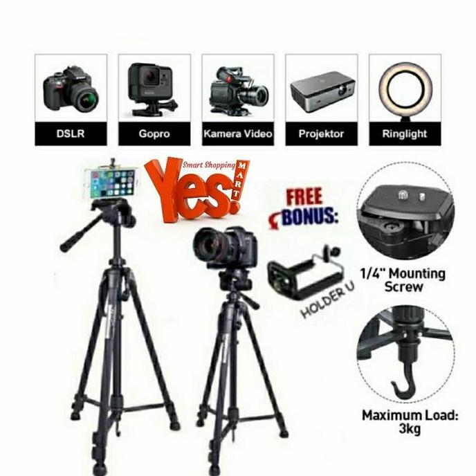 DEAL TERBAIK - Tripod Weifeng Portable Lightweight Video & Camera WT-3520 Black