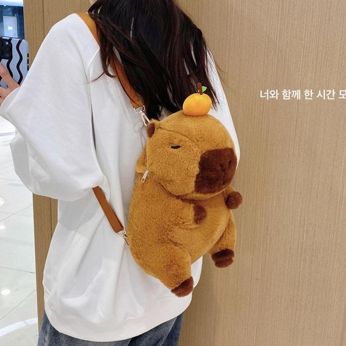 SUPER HEMAT - Tas Capybara Remaja Dewasa Plush yang Cocok untuk Gaya Harian - Spring Party Bag