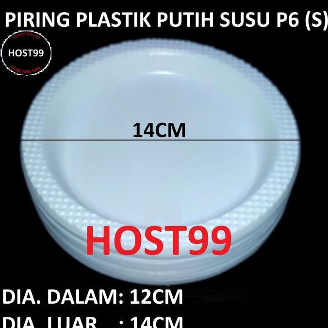 PIRING PLASTIK PUTIH SUSU P7 KECIL SMALL KUE ULTAH