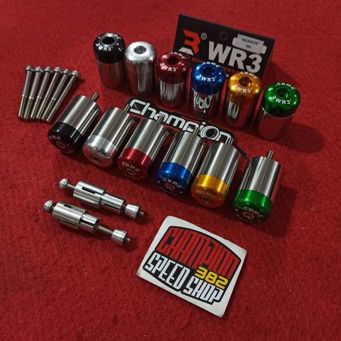 Bar End Jalu Balancer Stang WR3 M6 Baut 10 + Adapter Jalu Stang WR3