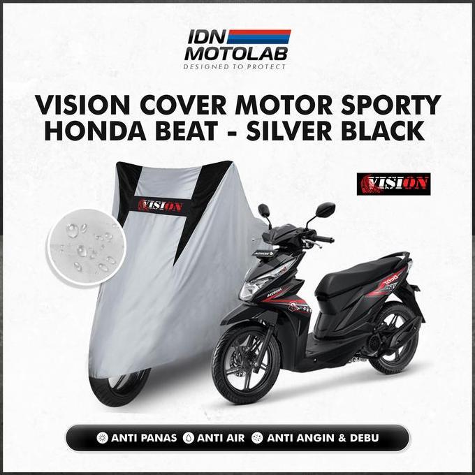 Cover Motor Selimut/Sarung Mantel Beat Vision Silver Hitam New