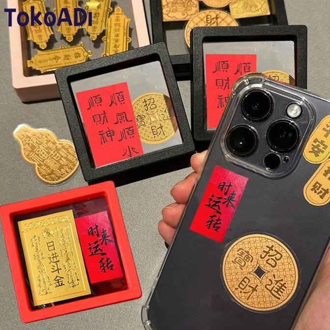 GAMYPAR Jimat Penarik Uang Chinese Feng Shui Jimat Kekayaan Cocok Untuk Ponsel