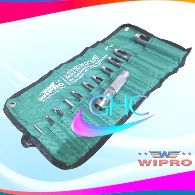 QURYGHANZ Alat Pembolong Gasket Kulit Plong Set 12 Pcs Wipro Hollow Punch Set