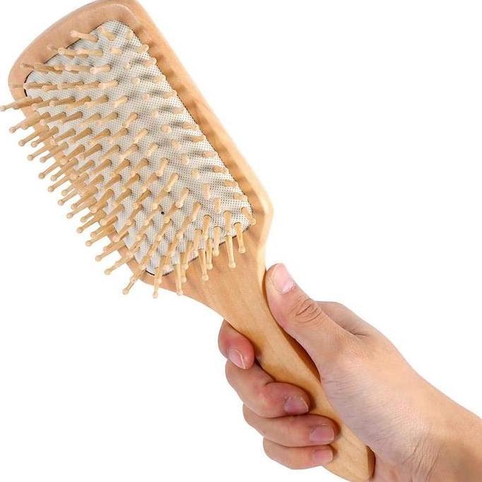 Sisir Kotak Kayu / Sisir Blow Gagang Kayu /Sisir Paddle / Sisir Kesehatan / Sisir Kayu